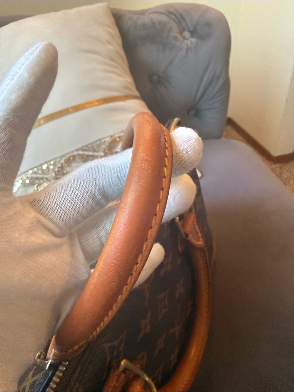 Louis Vuitton Monogram Alma Handbag in Brown and Tan - Picture 13 of 17
